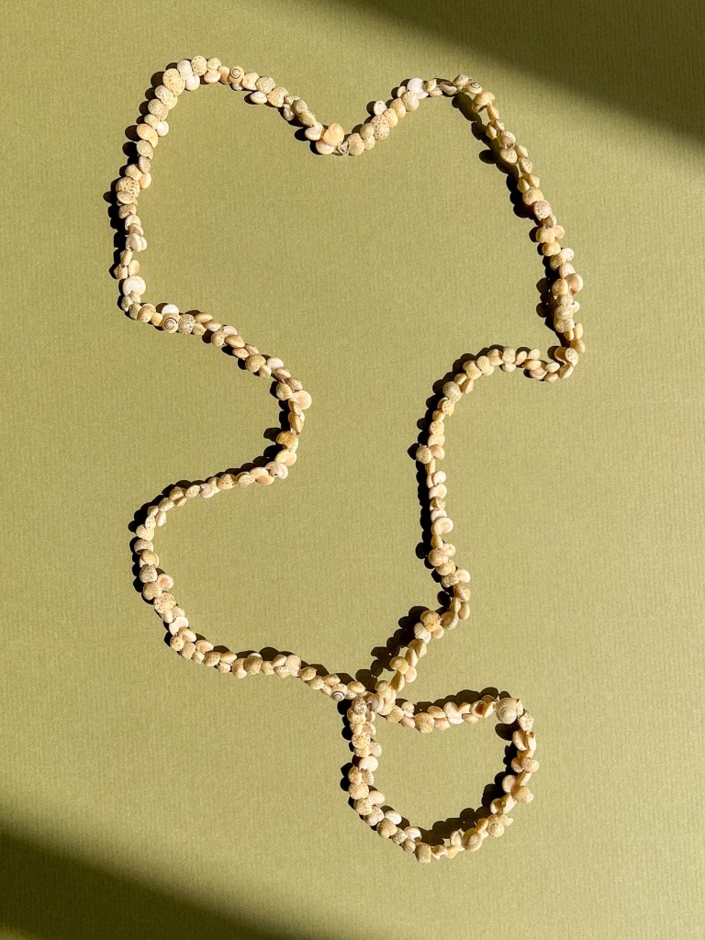 Vintage 1990s Tiny Sea Shell Long Necklace